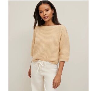 Ann Taylor Women's Tan boat Neck Sweater